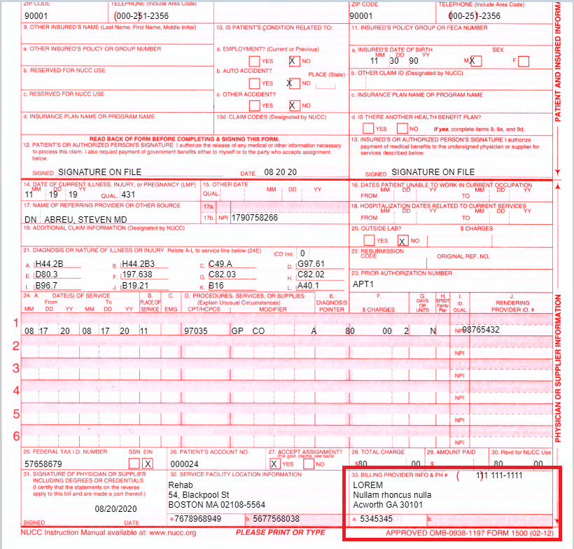 Tabbies 14540 HEALTHCARE FORMS CMS HCFA 1500 CLAIM FORMS 54 OFF